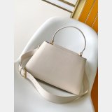 TOP LV Capucines MM Souple Grained Calfskin Handbag