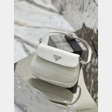 Small Prada Cleo brushed leather shoulder bag with flap