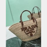 Top Raffia Prada Basket Tote 1BG470