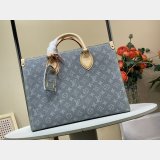 Louis Vuitton OnTheGo MM Monogram Denim M13189 Designer Bag