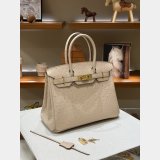 Hermes birkin 30cm calf Leather ostrich Vein bag