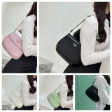 Small Prada Cleo brushed leather shoulder bag with flap