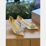 Jimmy Choo Beige Lace and Leather Wedding Pumps