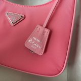 Prada Wholesale Zip Women's Hobo Black/Rose Bags Leather Handle