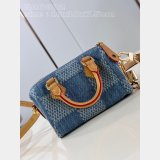 Louis Vuitton Inspired N40682 Nano Speedy Damier Denim 3D Blue Denim