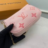 Louis Vuitton Wholesale Mini Pochette Accessoires Monogram Empreinte Leather M80501 Pink