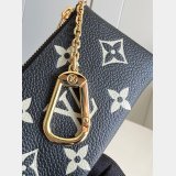 Louis Vuitton Knockoff M80885 Sale Key Pouch Monogram Empreinte Leather Black