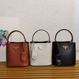Platinum Prada 1BA373 Panier Saffiano Leather Perfect Replica Bag