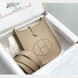 Hermes Mini Evelyne Bag Togo Leather Trench Coat Grey