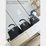 Louis Vuitton Black Lizard Pearl Chain M48865 Capucines Bag