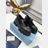 Prada Monolith Mary Janes in Brushed Leather