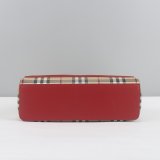 Burberry Beige Red Top Handle Note Bag
