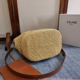 MEDIUM LOUISE BUCKET IN RAFFIA AND CALFSKIN