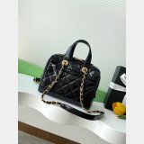 Designer Patent Crumpled Small Bowling AS5578 Black Bag