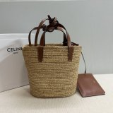 Top Celine TEEN 115802 Hand-woven Raffia Bag
