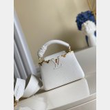 Designer Louis Vuitton Replica Black/White Capucines Mini Capucines M56669 Handbags