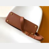 TOP LV Capucines MM Souple Grained Calfskin Handbag