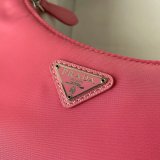 Prada Wholesale Zip Women's Hobo Black/Rose Bags Leather Handle