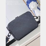 Steamer Messenger 1:1 Mirror LV Taurillon Men M23742 Black Bags