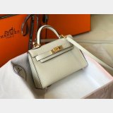 Replica Hermes Mini Kelly Handbag Epsom leather Off white