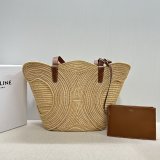 7 Star CELINE TRIOMPHE Hand-woven Raffia Bag