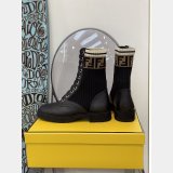 Fendi Domino Black leather biker boots