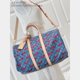 Louis Vuitton LV x TM M13875 Keepall Bandoulière 45 Monogram Denim New Bag