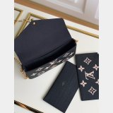 Louis Vuitton Félicie Pochette Monogram Empreinte Leather M69977 Cream Black