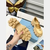 Prada Monolith Mary Janes in Brushed Leather