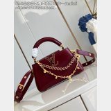 Louis Vuitton Capucines Burgundy Oil Wax M48865 Bag