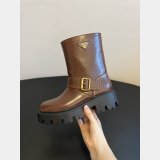 Top Quality Prada Leather Booties