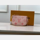 Louis Vuitton Wholesale Mini Pochette Accessoires Monogram Empreinte Leather M80501 Pink