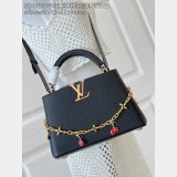 Louis Vuitton Capucines MM Wholesale M48865 Black Cherry Chain Bag