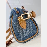 Louis Vuitton Inspired N40682 Nano Speedy Damier Denim 3D Blue Denim