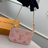 Louis Vuitton Wholesale Mini Pochette Accessoires Monogram Empreinte Leather M80501 Pink