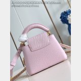 Louis Vuitton Pink Lizard Pearl Chain M48865 Capucines Bag