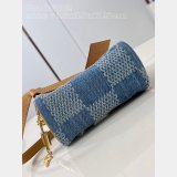 Louis Vuitton Inspired N40682 Nano Speedy Damier Denim 3D Blue Denim