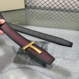 Tom Ford Smooth Calf Leather T-Buckle Belt 38MM