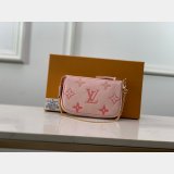 Louis Vuitton Wholesale Mini Pochette Accessoires Monogram Empreinte Leather M80501 Pink