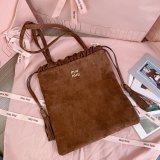 MIU MIU Women Joie Bag Suede Brown tote