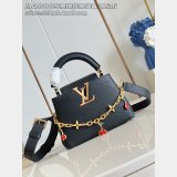 Louis Vuitton Capucines MM Wholesale M48865 Black Cherry Chain Bag