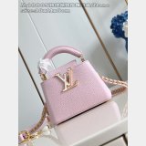 Louis Vuitton Pink Lizard Pearl Chain M48865 Capucines Bag