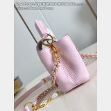 Louis Vuitton Pink Lizard Pearl Chain M48865 Capucines Bag