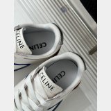 CELINE HOMME Suede-Trimmed Leather Sneakers