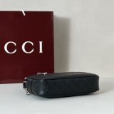 Gucci AAA+ 1:1 850242 Black GG Emblem Small Crossbody Mens Bag