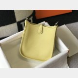 Hermes Mini Evelyne Bag Togo Leather Light yellow