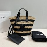 Top Celine TEEN 115802 Hand-woven Raffia Bag