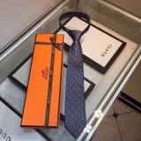 Hermes Replica Mens Silk Tie Geometric Pattern