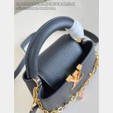 Louis Vuitton Capucines MM Wholesale M48865 Black Cherry Chain Bag