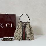 Gucci Knockoff 841313 Ophidia Small Bucket Beige GG Canvas Bag
